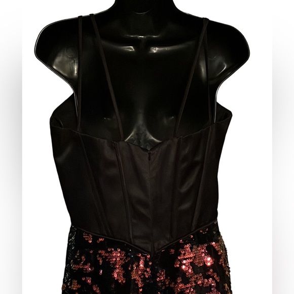 Val Stefani Black Long Sequin Dress Size 10 - Picture 5 of 6
